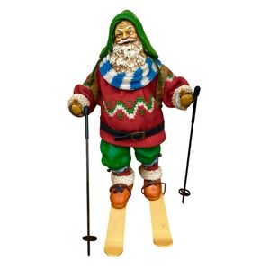 Clothtique Possible Dreams Skiing Santa 1988 Hand Crafted Holiday Nostalgia